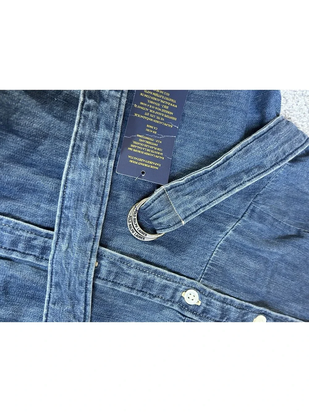 Polo Ralph Lauren Girls Denim Long Sleeve Belted Dress Size  14 Country  Western